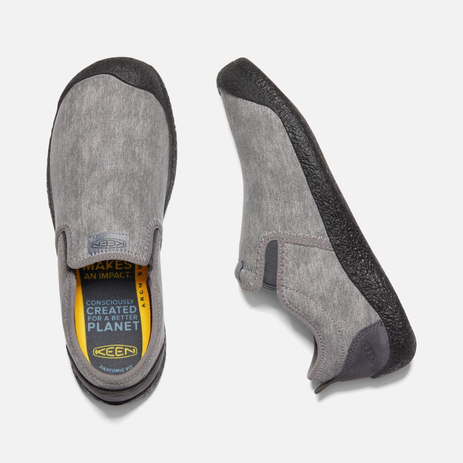 Steel Grey-Magnet Keen Men's Howser Canvas Slip-On