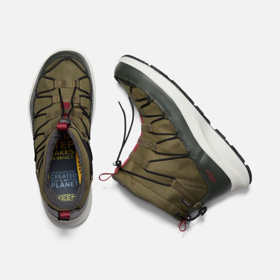 Men's UNEEK SNK Waterproof Chukka Keen Dark Olive-Rosin