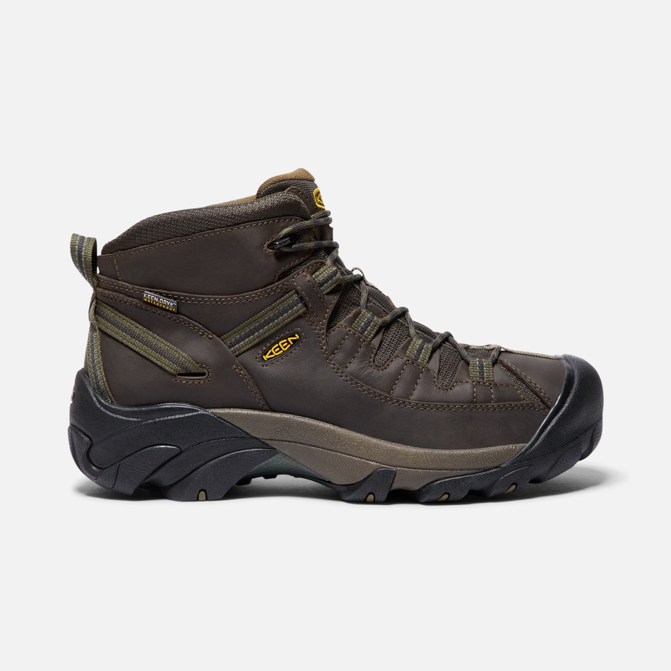 Keen Men's Targhee II Waterproof Mid Wide Canteen-Dark Olive