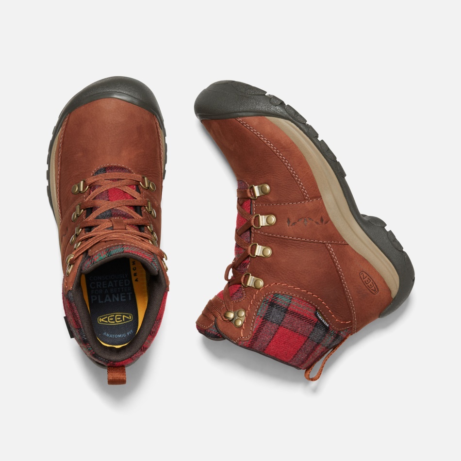 Women's Kaci III Winter Waterproof Boot Keen Tortoise Shell-Red Plaid