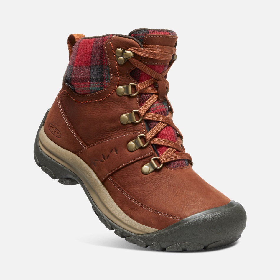 Women's Kaci III Winter Waterproof Boot Keen Tortoise Shell-Red Plaid