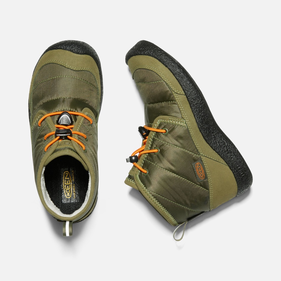 Keen Older Kids' Howser II Waterproof Chukka Capulet Olive-Russet Orange