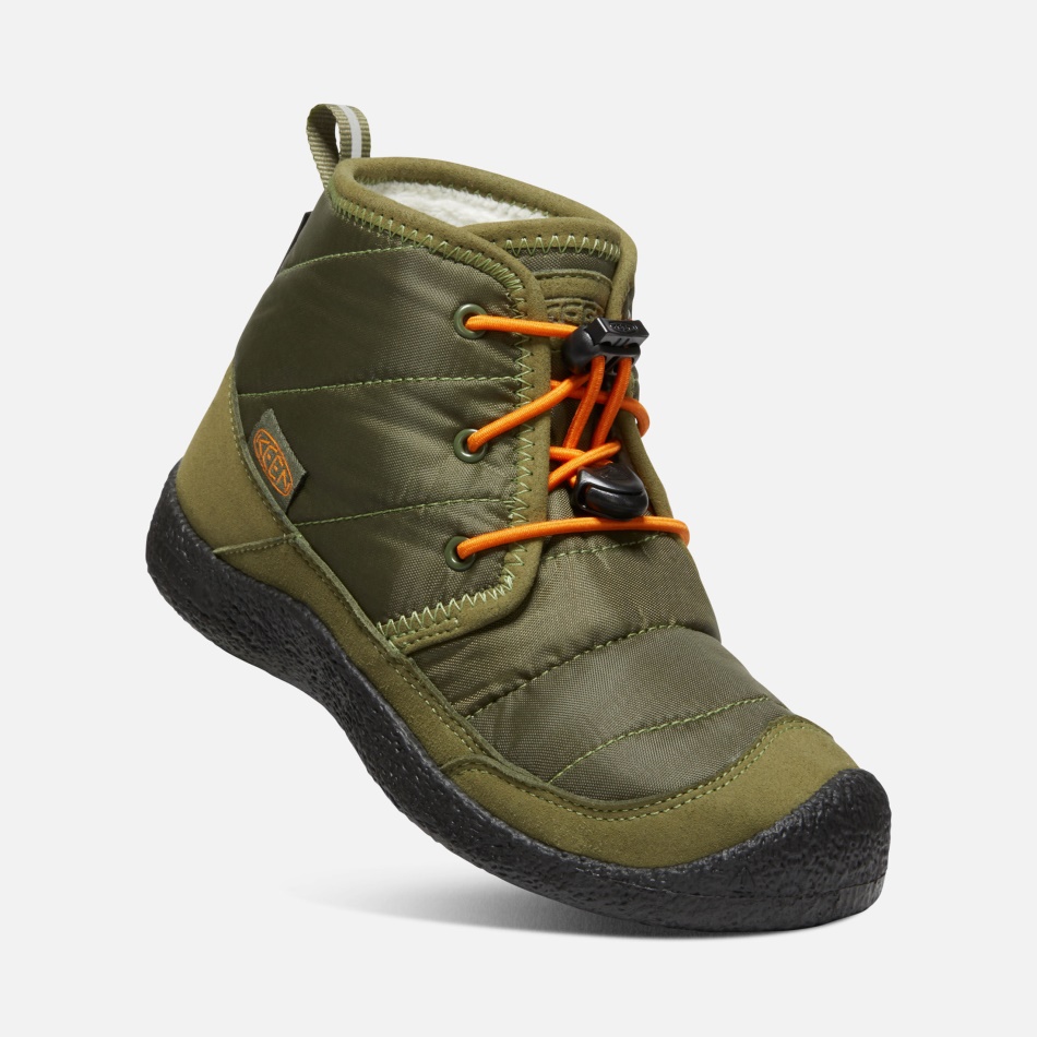 Keen Older Kids' Howser II Waterproof Chukka Capulet Olive-Russet Orange