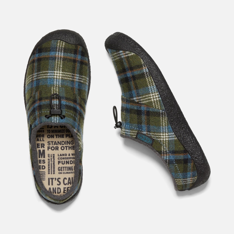 Green Plaid-Black Keen Men's Howser III Slide