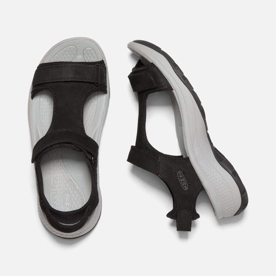 Women's Astoria West T-Strap Leather Sandal Black Leather Keen
