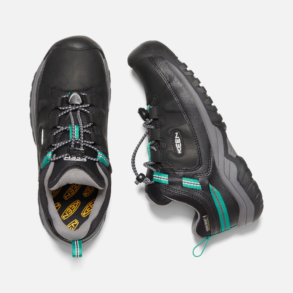 Black-Star White Older Kids' Targhee Waterproof Hiking Shoes Keen