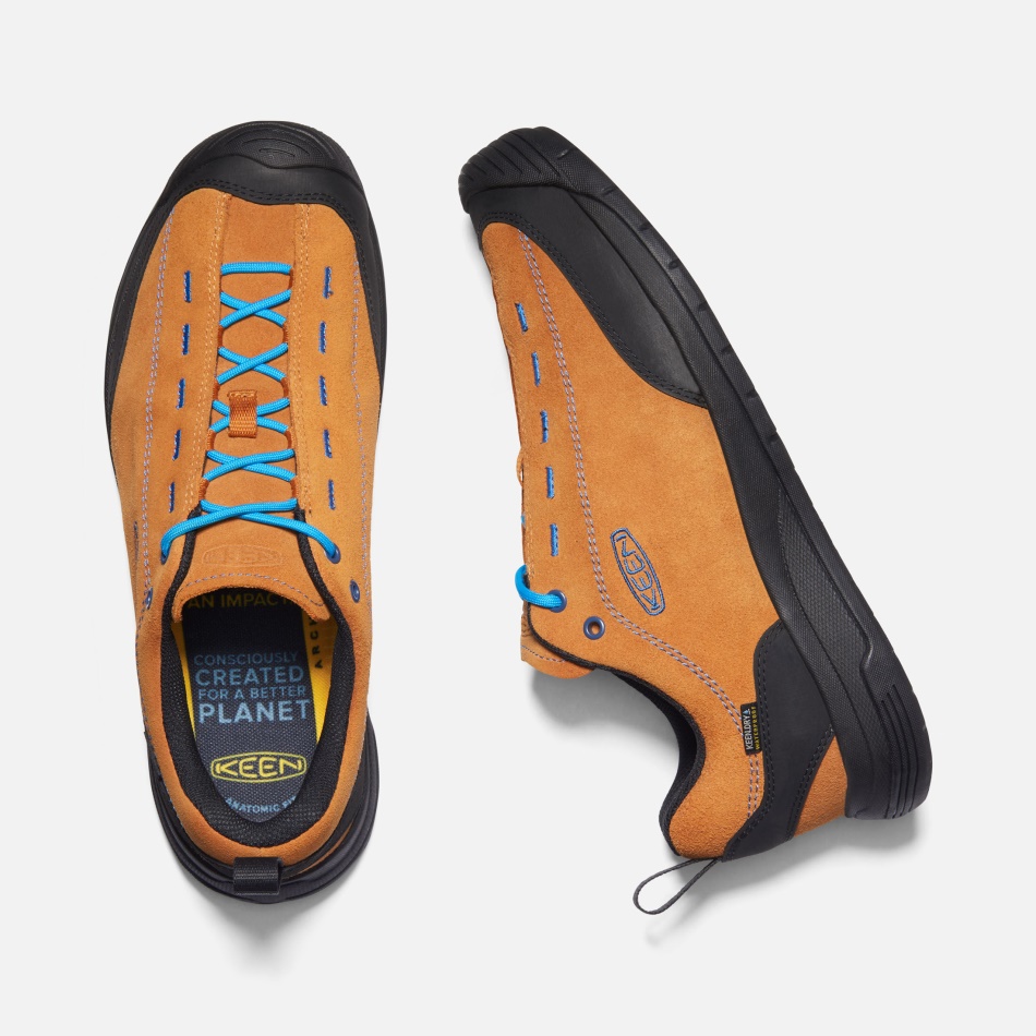 Men's Jasper II Waterproof Suede Leather Trainers Pumpkin Spice-Black Keen