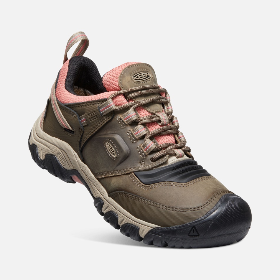 Timberwolf-Brick Dust Keen Women's Ridge Flex Waterproof Hiking Shoes