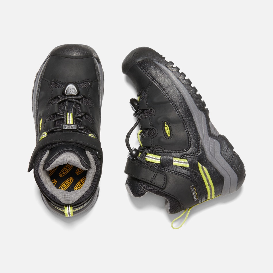 Keen Black-Steel Grey Younger Kids' Targhee Waterproof Hiking Boots