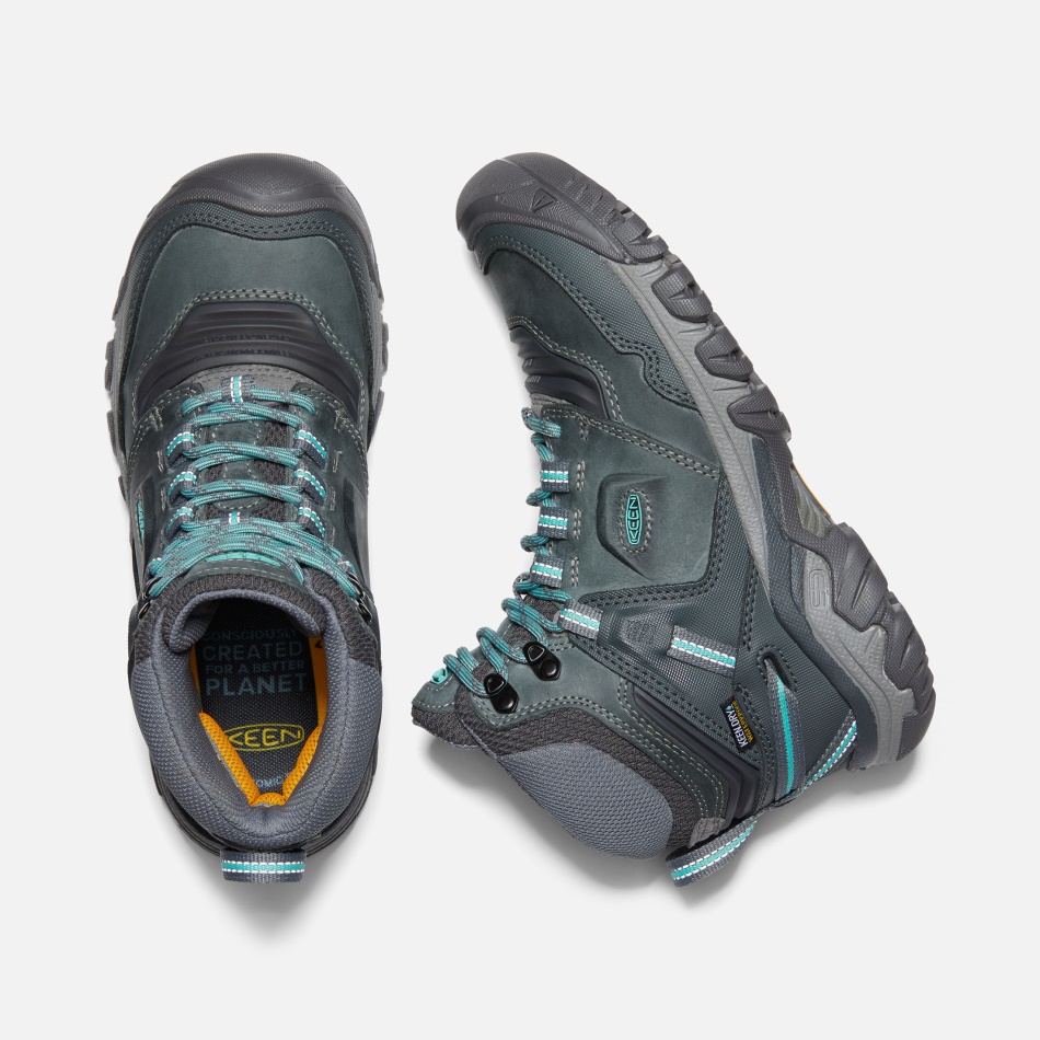 Women's Ridge Flex Waterproof Hiking Boots Keen Steel Grey-Porcelain